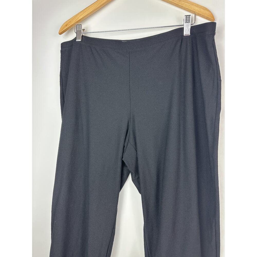 Eileen Fisher System Stretch Crepe Straight Pant Easy Fit Pull On Black Size XL - Picture 3 of 9